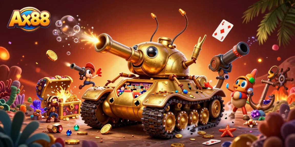 Experience Ax88 with golden beetle tank bursts of coins and vibrant casino energy.