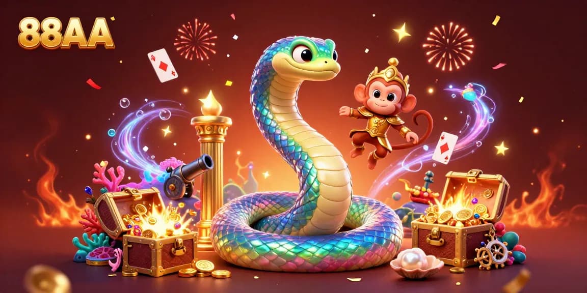 Engage in the exhilarating 88AA casino scene featuring vibrant characters amidst thrilling game elements.