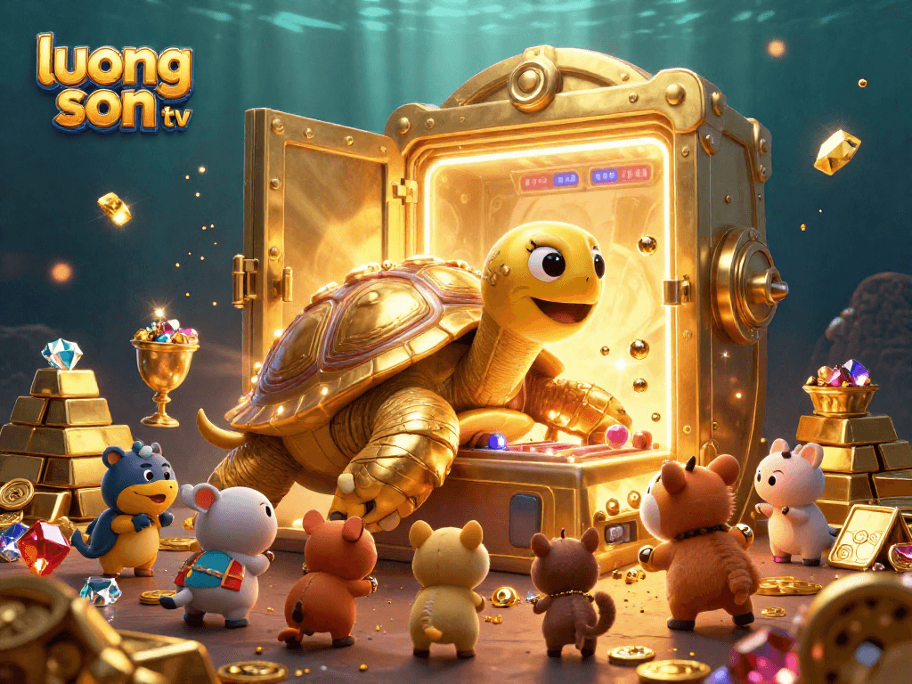 Experience thrilling gameplay with luong son tv's vibrant golden tortoise pinball machine and treasures.