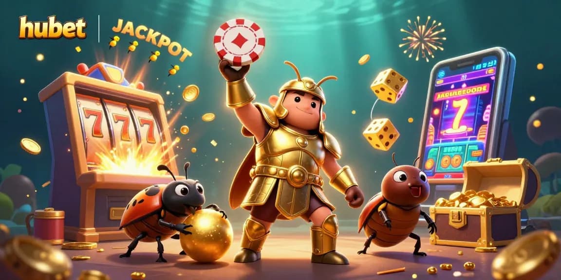 Experience the thrill of hubet casino with vibrant characters and exciting games illustrated in 3D.