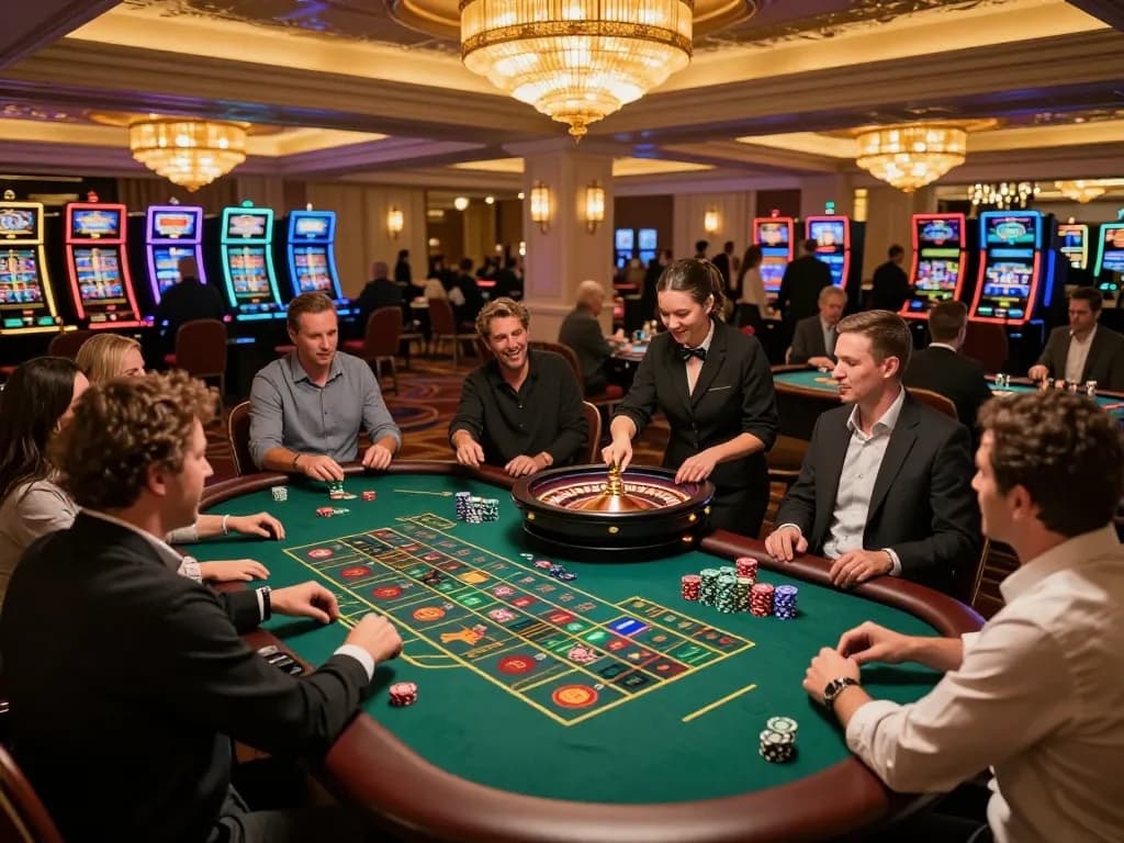 Exciting roulette game scene showcasing Link Sky88 chính thức with players engaged in strategic bets and vibrant atmosphere.