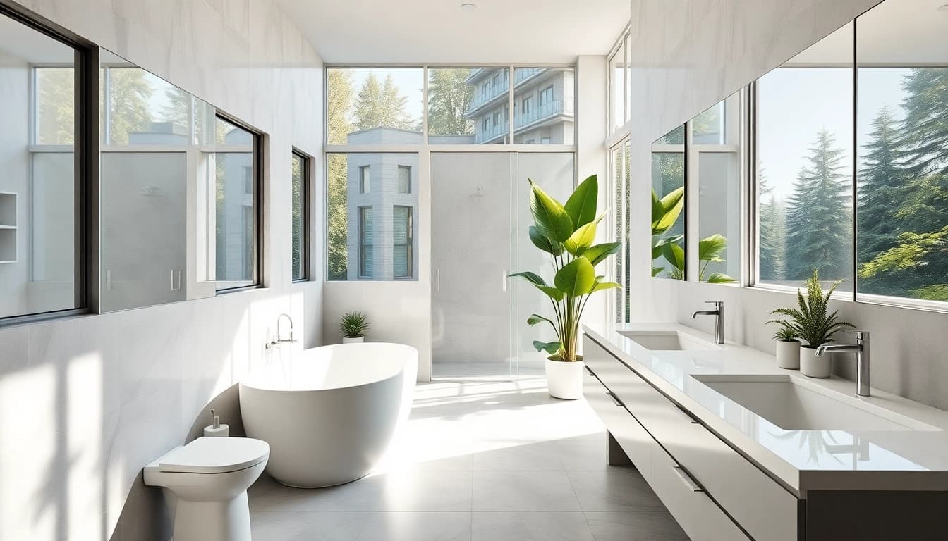 Stunning bathroom renovation vancouver featuring modern design and natural light.