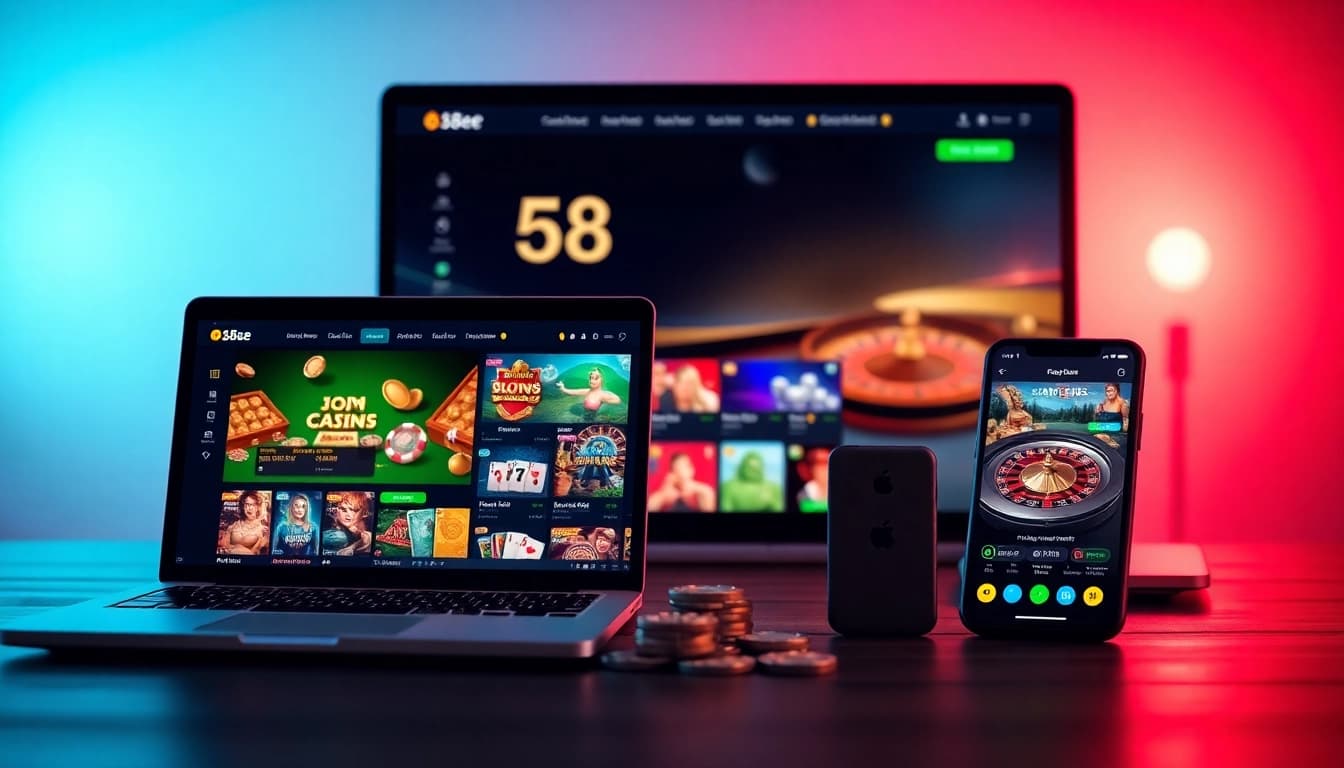 Experience the excitement of 58ee, a modern online casino platform with vibrant game visuals.