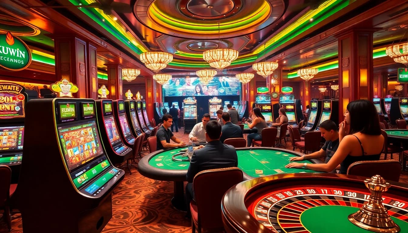 Engaging players at a KUWIN online casino with exciting gambling action.