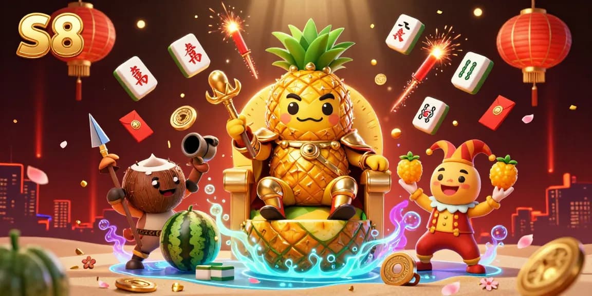 S8 brings the casino to life with a dynamic golden pineapple king, exciting action, and vibrant gambling elements.