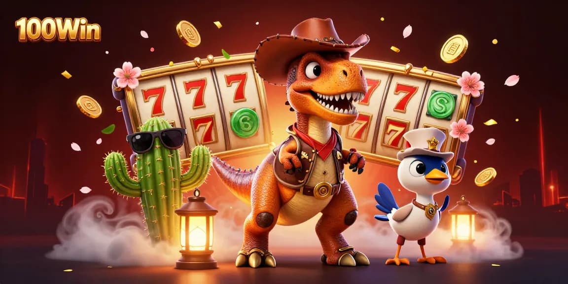 Experience thrilling wins at 100Win with exciting slot games, dynamic visuals, and vibrant casino atmosphere.