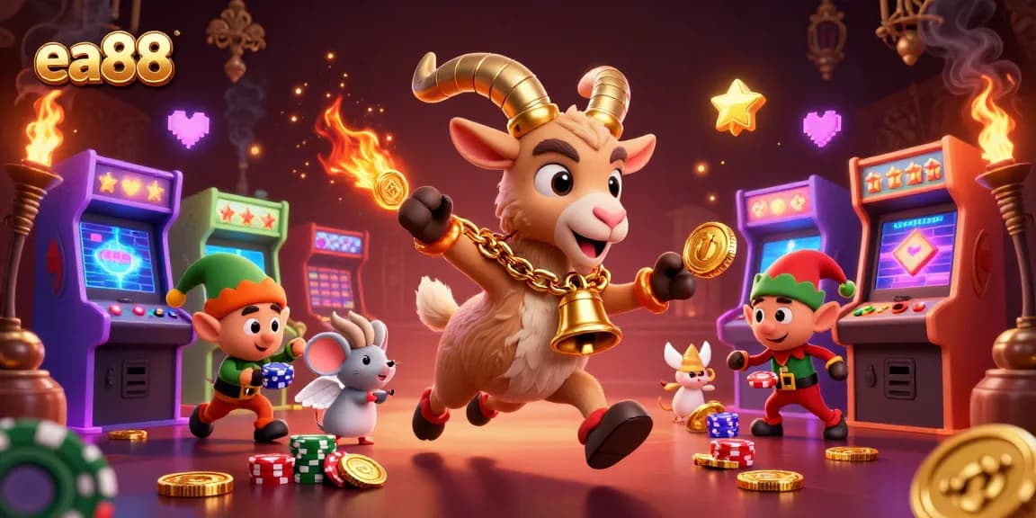 Experience the thrill of gambling with ea88 in a dynamic holiday-horror casino scene.