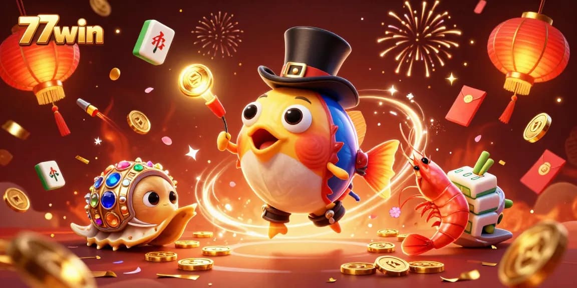 Play with 77win's vibrant casino adventure, featuring lucky charms and treasure!