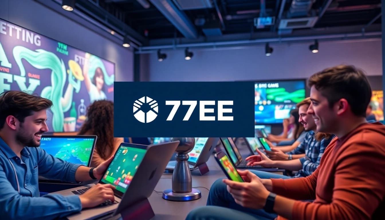 Engaging online betting scene with 77EE platform showcasing diverse players.