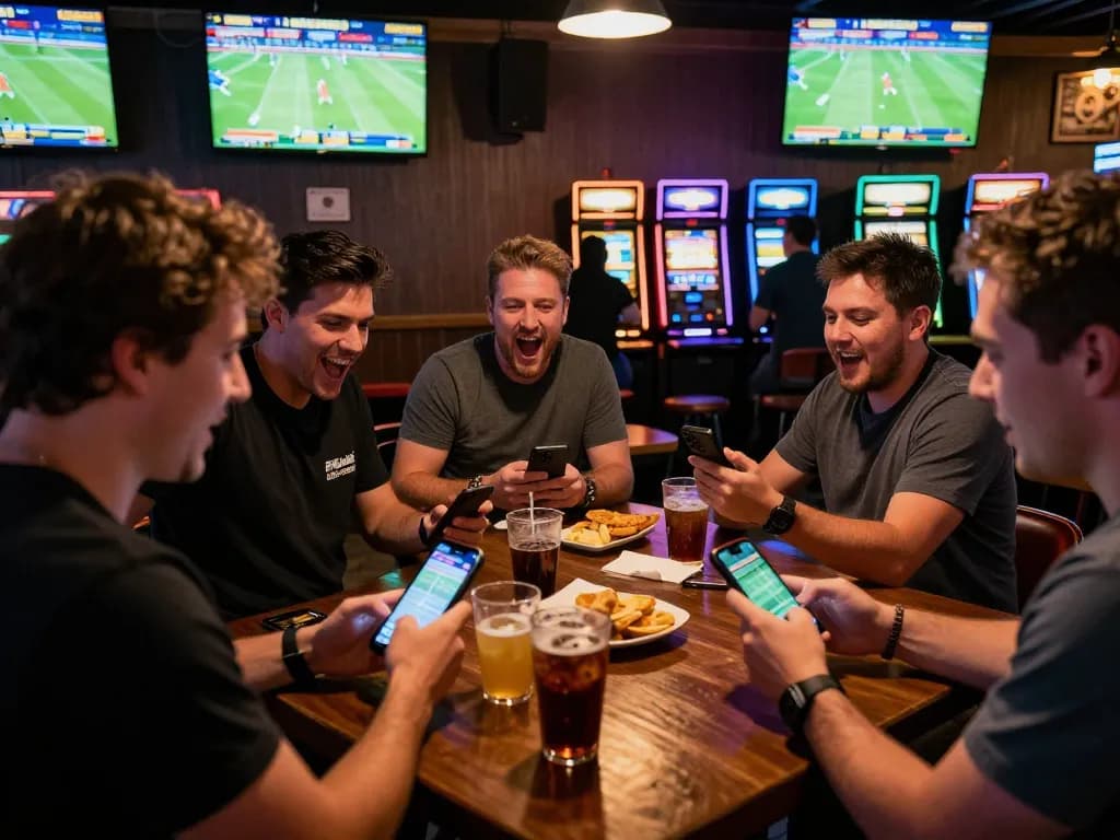 Betting excitement at trang chủ 789win with friends cheering on live sports and engaging in wagering