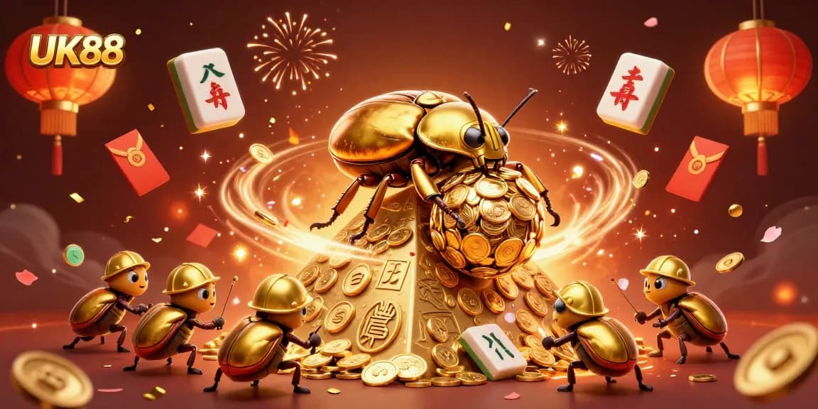 Experience thrilling wins with UK88 in a dynamic casino scene filled with vibrant characters and elements.