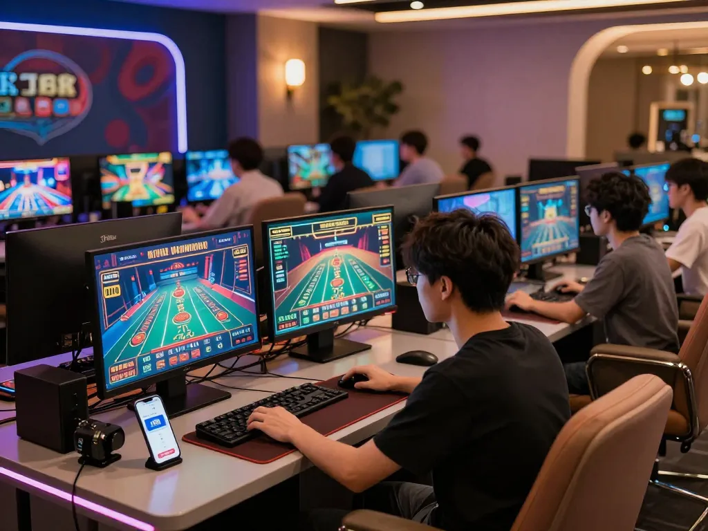 Experience dynamic gaming with J188 as player engages with online casino app at home