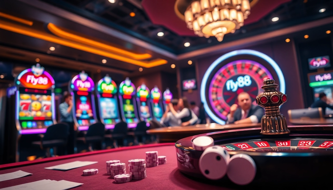 Players enjoying the fly88 casino experience with exciting games and vibrant atmosphere.