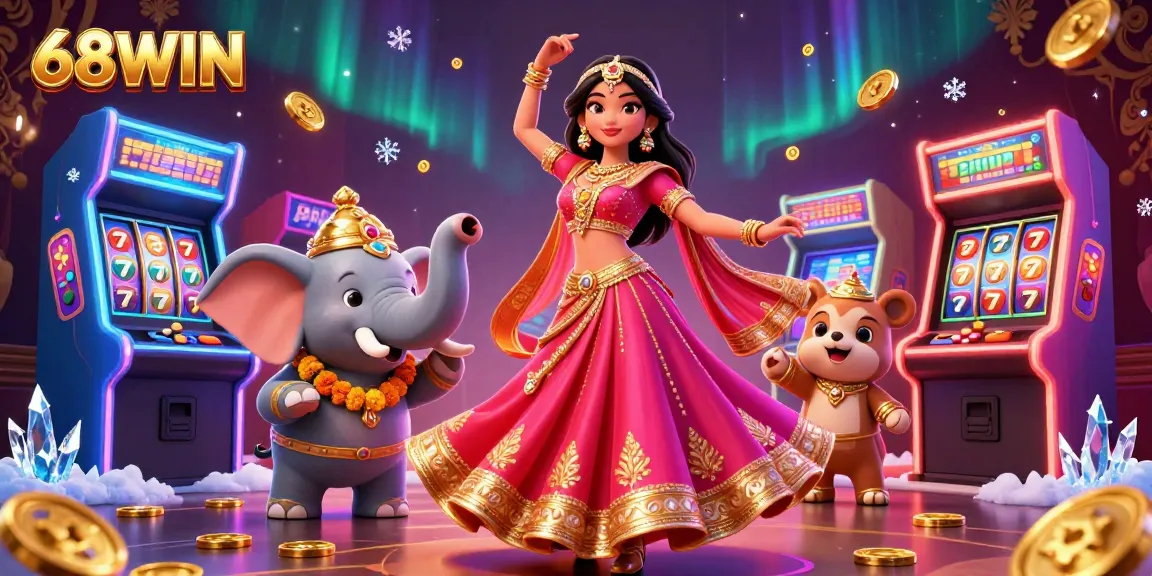 Engage with thrilling games at 68WIN, featuring vibrant scenes of rich casino experiences.