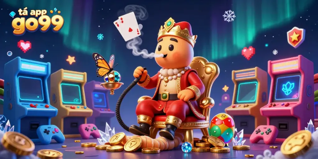 Engage in thrilling gameplay with the tải app go99, featuring a dynamic casino scene.