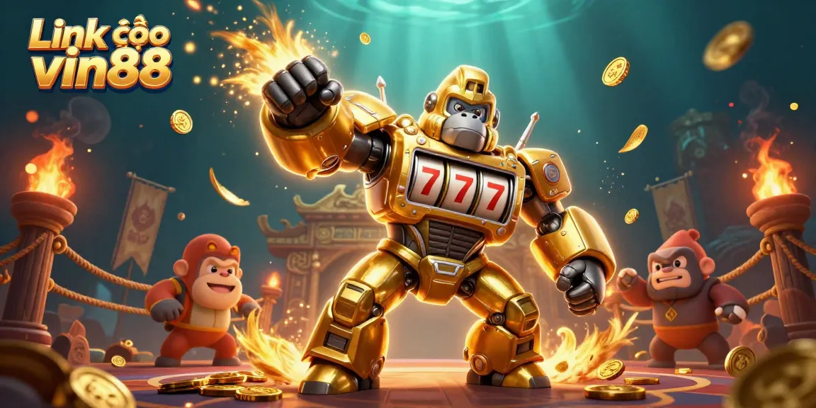 Engage in thrilling slots with Link vào vin88 as golden gorilla mech unleashes coins.