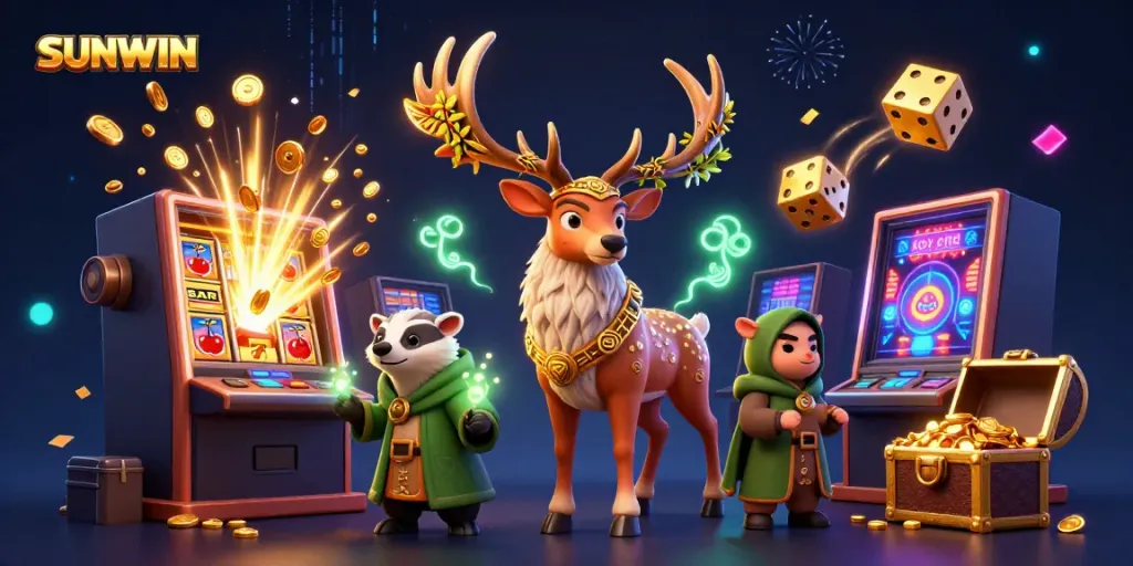 Experience thrilling gameplay with SUNWIN's vibrant casino elements exploding in a magical scene.
