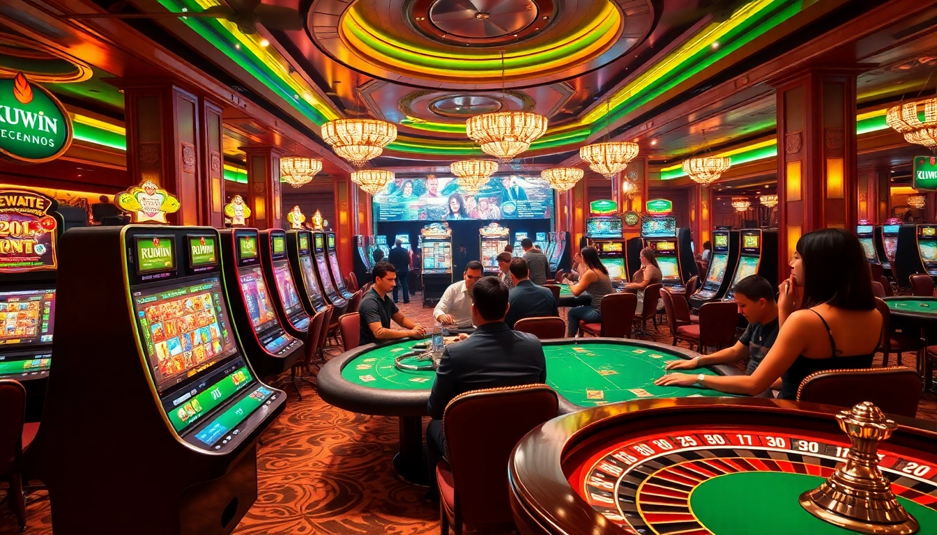 Engaging players at a KUWIN online casino with exciting gambling action.