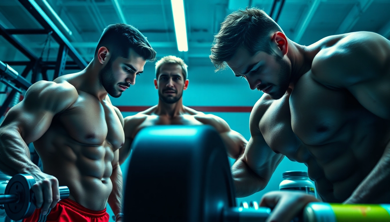 Athletes using Canadian anabolics in a dynamic training environment, embodying strength and dedication.