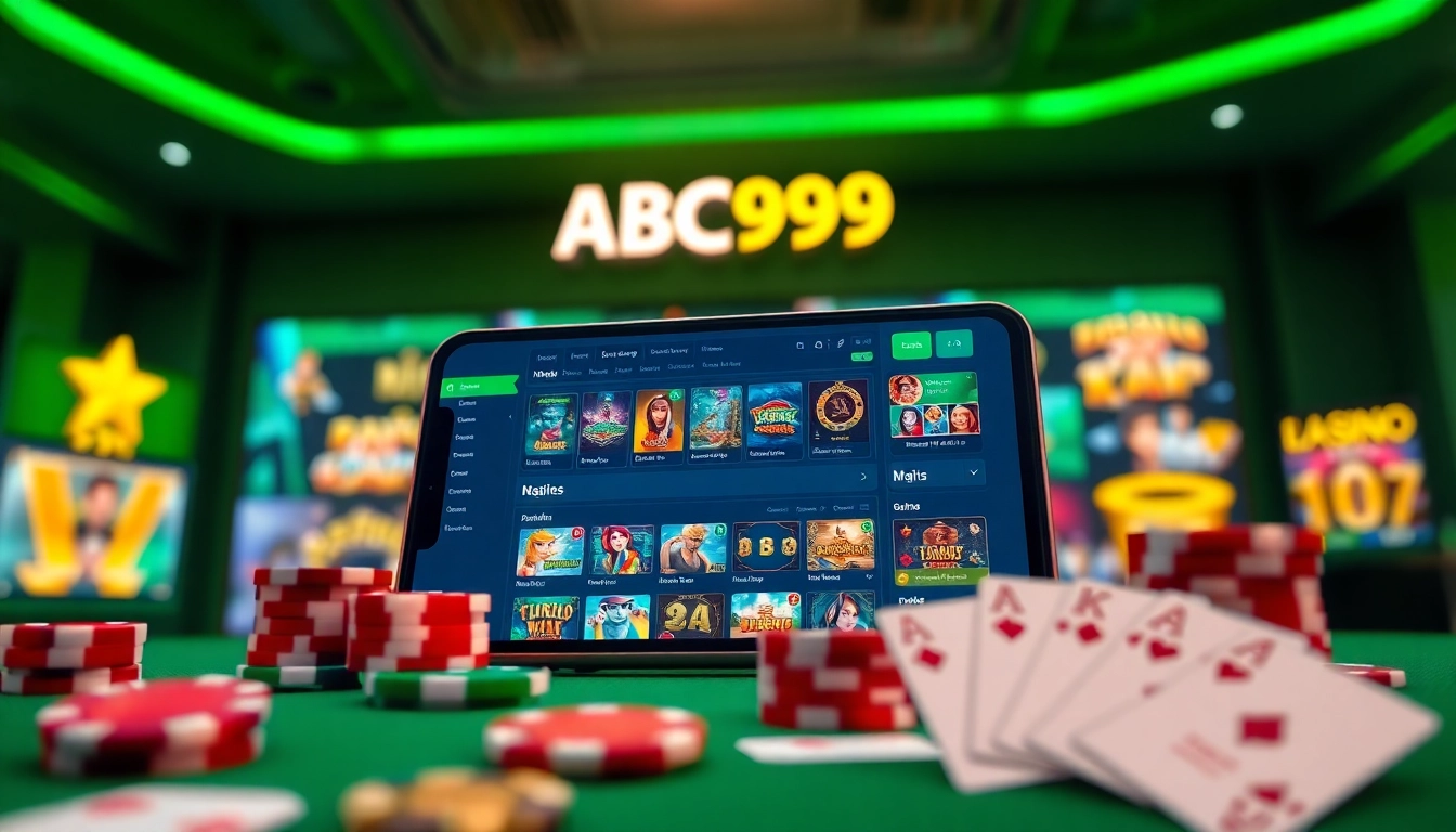 Engaging ABC999 online betting interface featuring dynamic casino games and user-friendly layout.