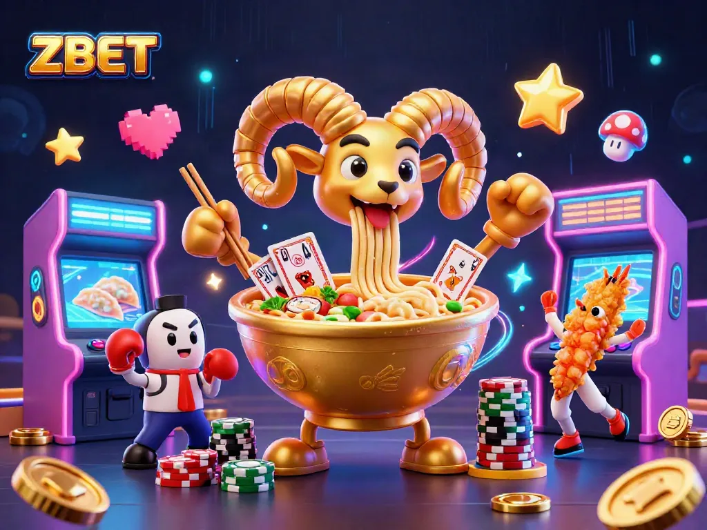 ZBET presents a lively 3D casino scene with animated characters dealing cards and celebrating, showcasing vibrant game elements