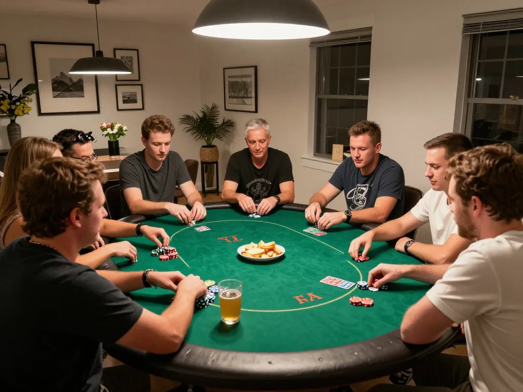 bl555 players strategizing bets during an engaging home poker night