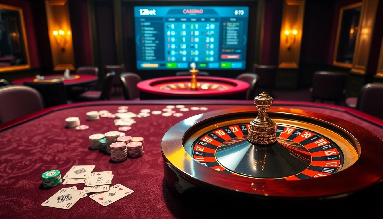 Engage in thrilling gaming experiences at https://12bett.bot/ with vibrant casino tables and luxurious ambiance.