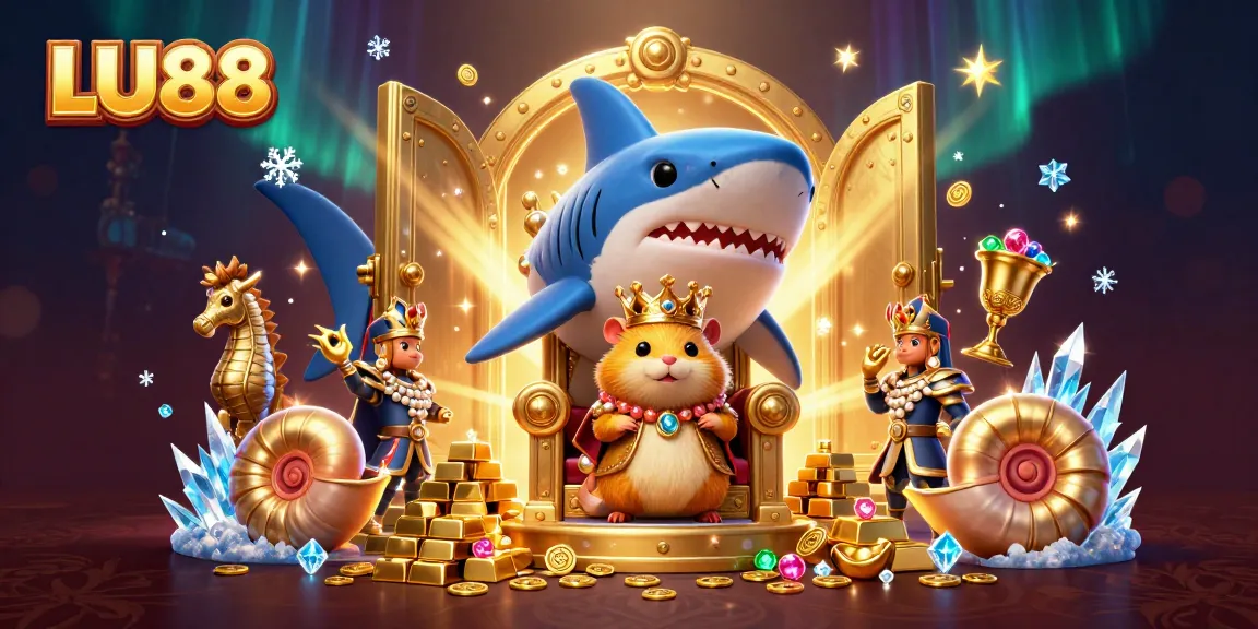 Engage with LU88 by exploring a vibrant casino realm featuring a golden hamster king and treasure