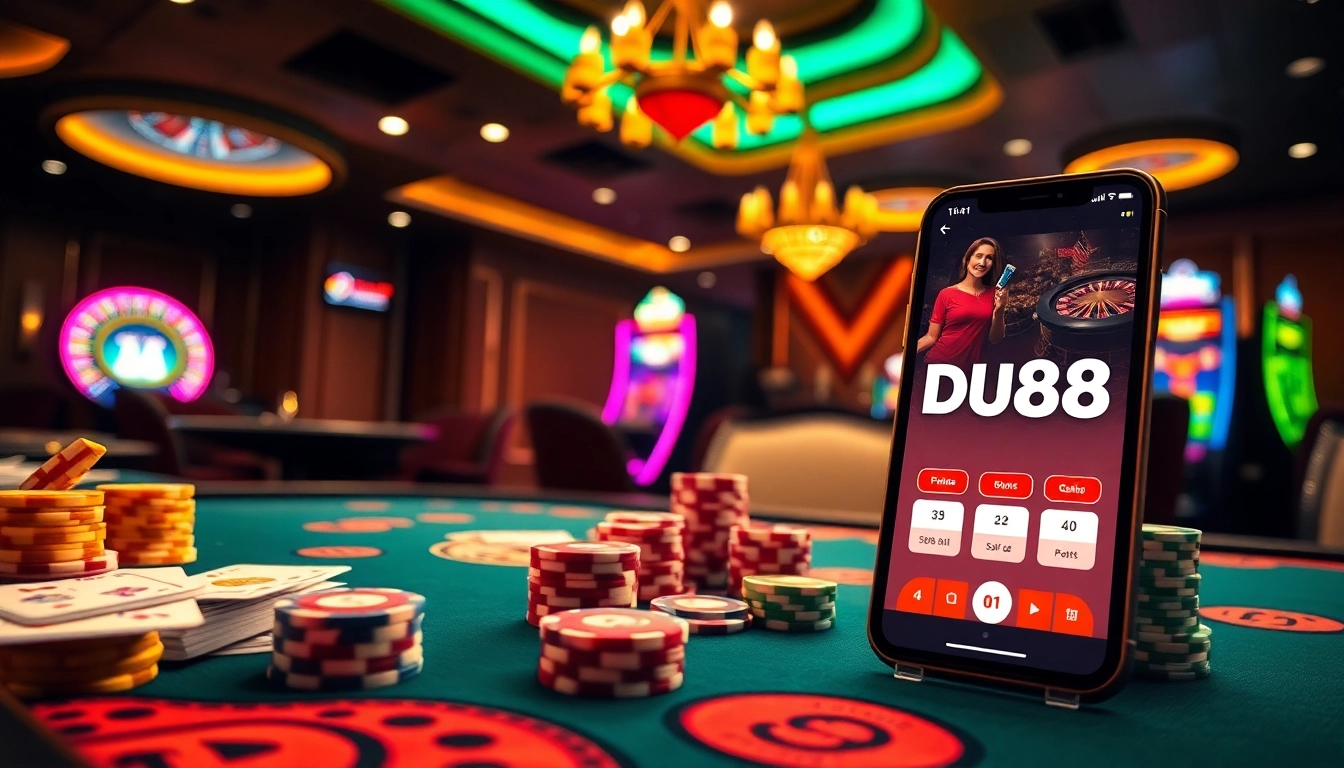 Experience thrilling gameplay at DU88 with engaging casino visuals in a luxurious setting.