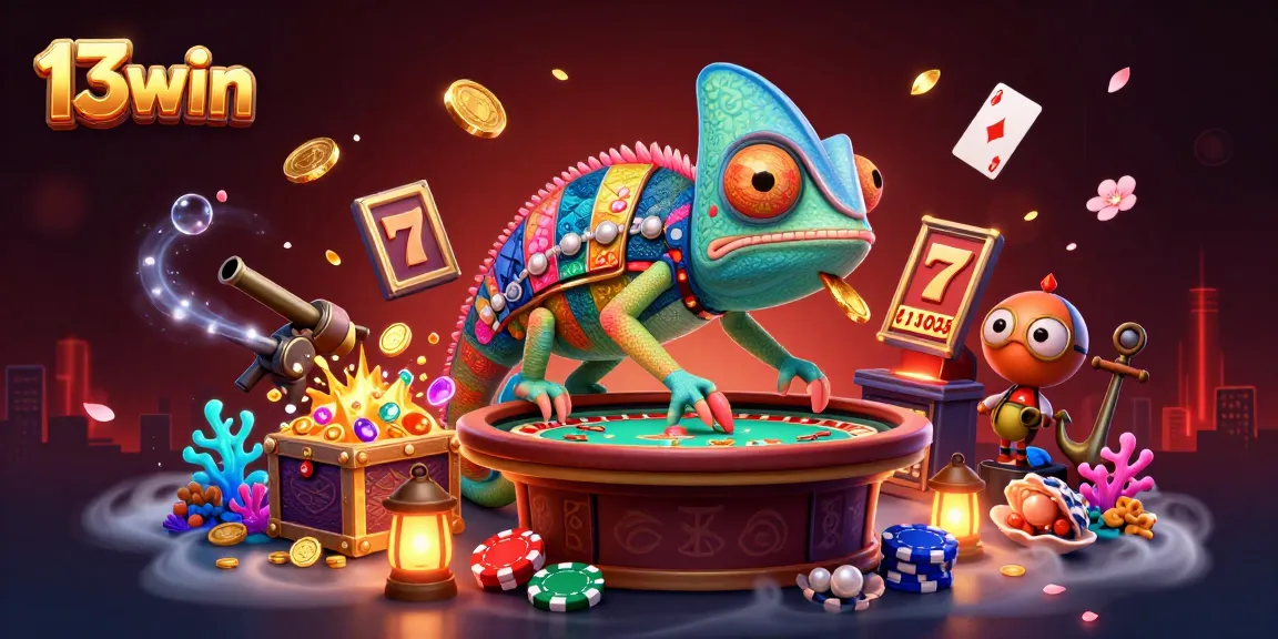 Experience winning strategies with 13win in this vibrant 3D casino scene full of excitement.
