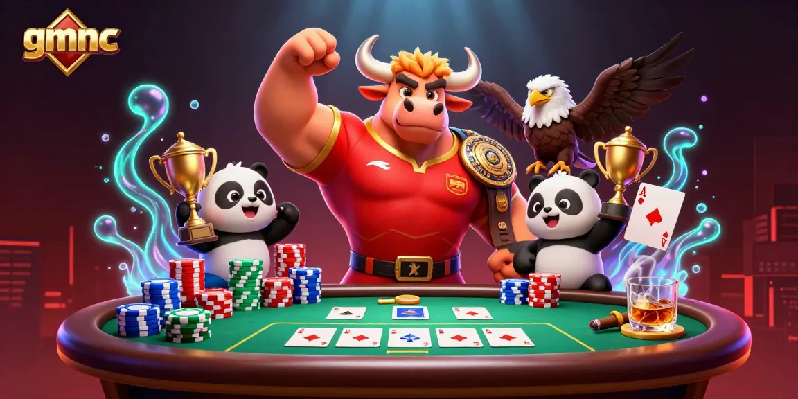 Experience the excitement of gmnc with winning mascots in a vibrant casino scene.