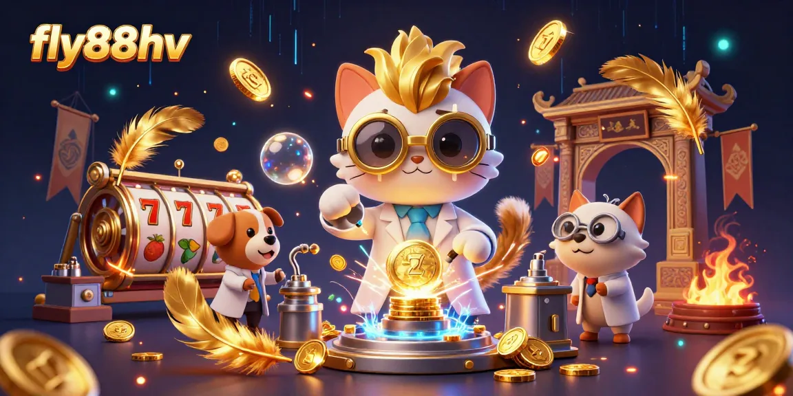 Experience excitement with fly88hv's dynamic casino atmosphere featuring animated characters and vibrant game elements.