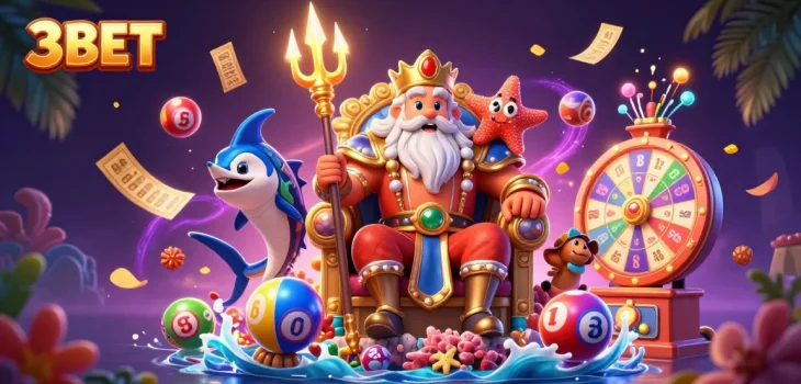 Engage in the excitement of 3BET with vibrant lottery elements and captivating characters.