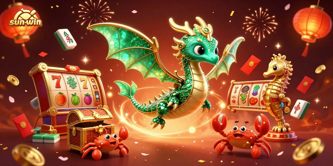 Engage with sun-win's exciting slot adventures in a rich, colorful 3D casino scene.