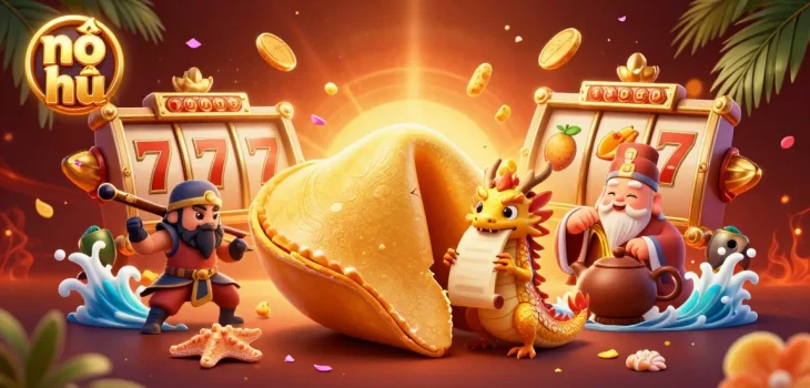 Spin the jackpot reels at nổ hũ and discover exciting winning opportunities in a colorful casino illustration.